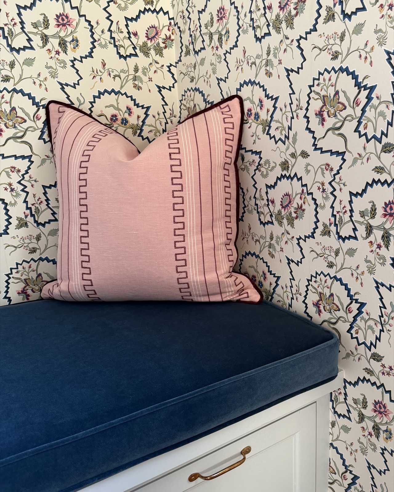 Handcrafted Roman shade in a custom fabric