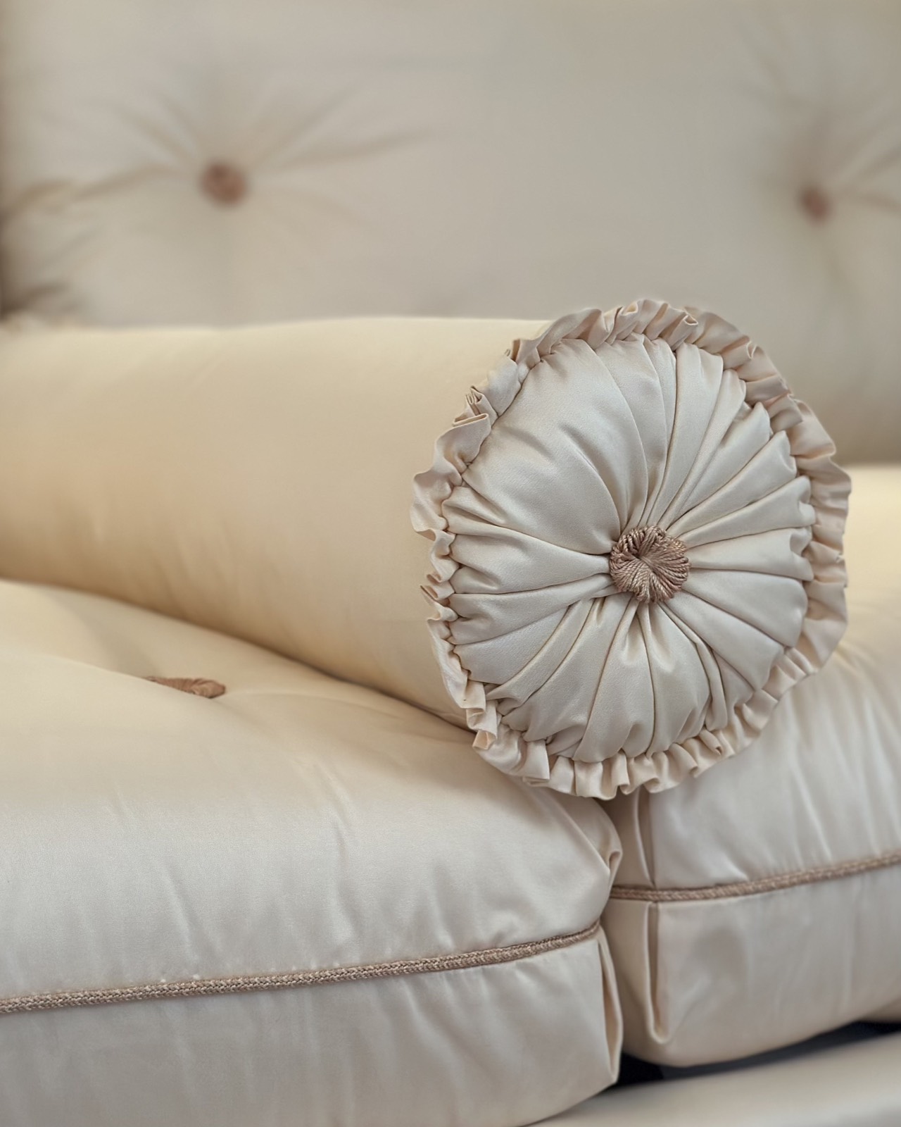 Floor-length custom curtains with elegant drape